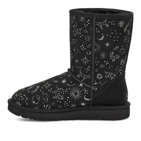 UGG Classic Zodiac Winter Boot Black Women 8 - Picture 4 of 10